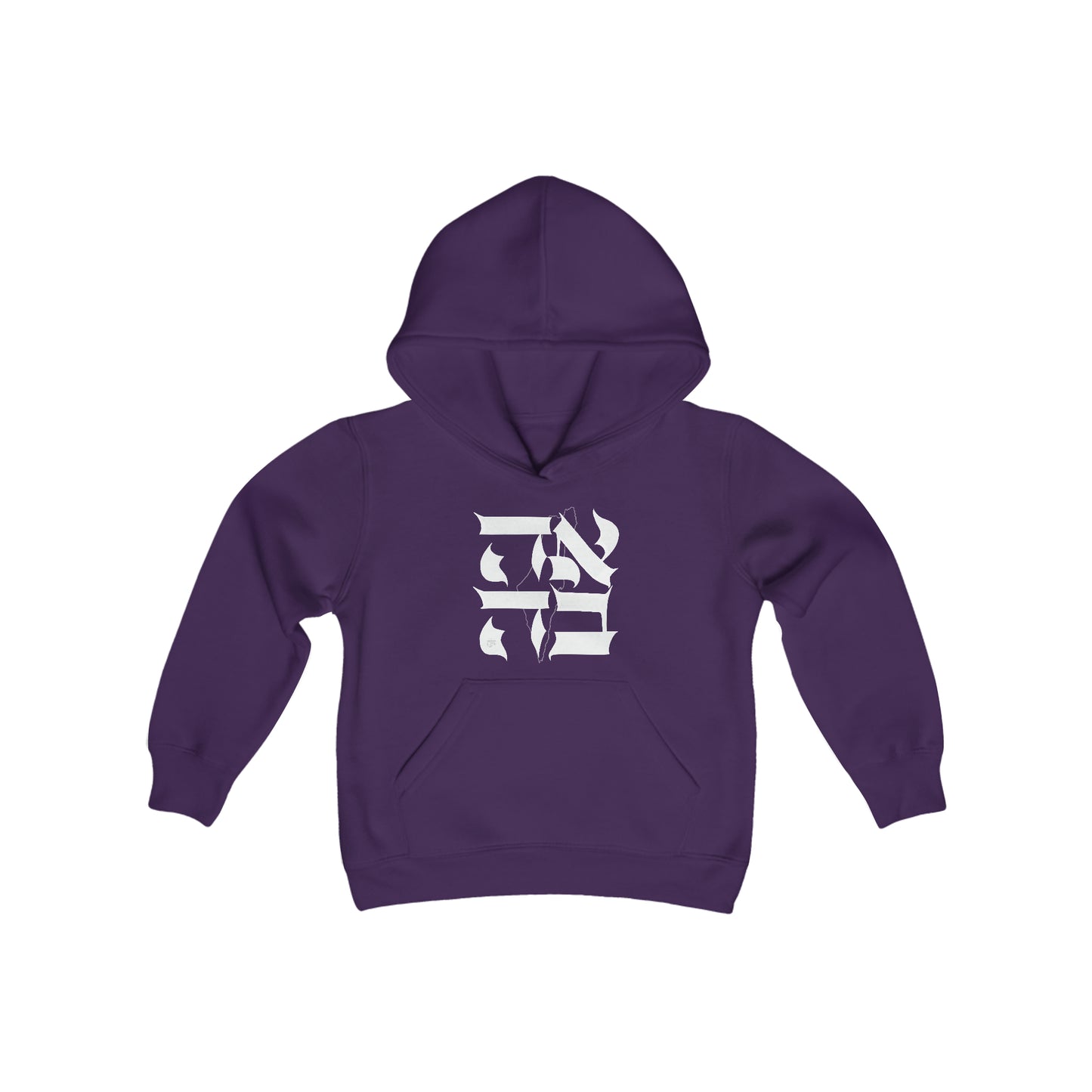 Ahava (love) Israel Youth Heavy Blend Hooded Sweatshirt