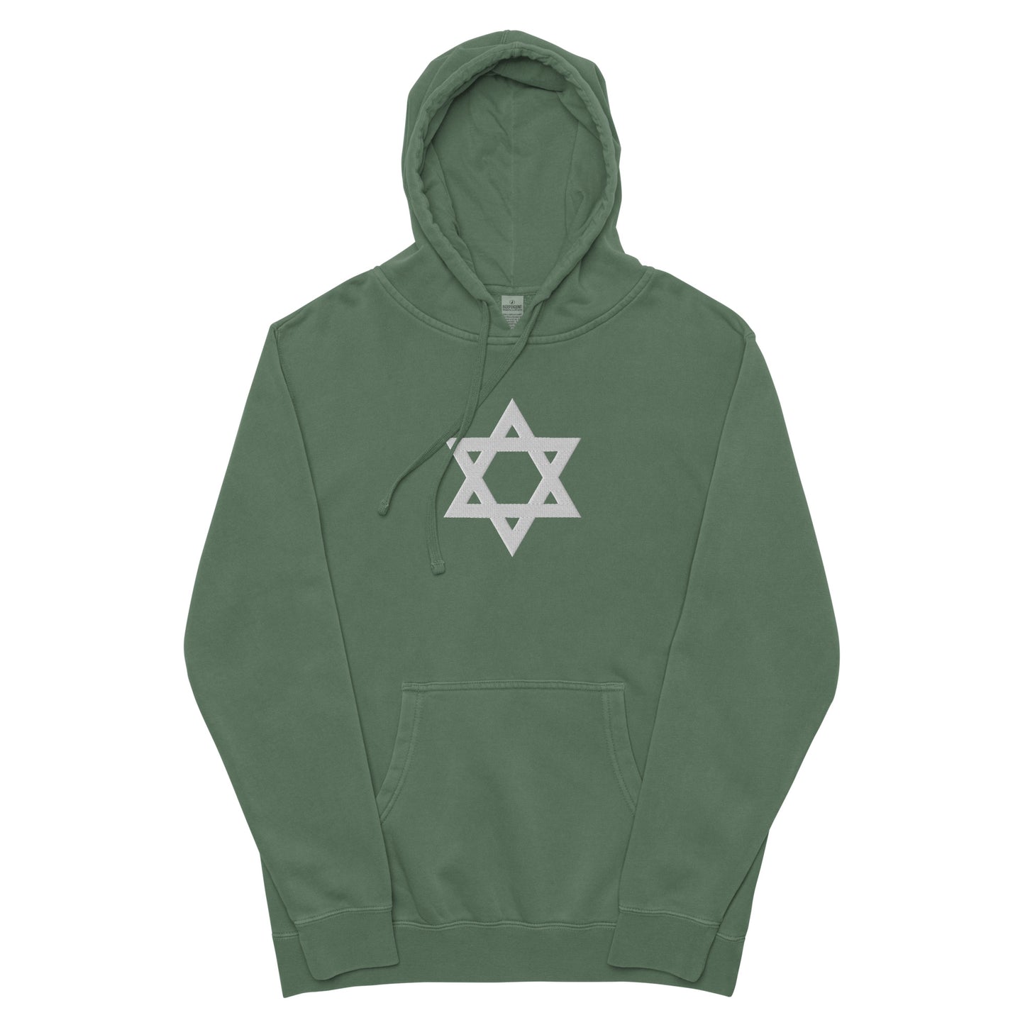 Magen David (Star of David) Embroidered Unisex pigment-dyed hoodie