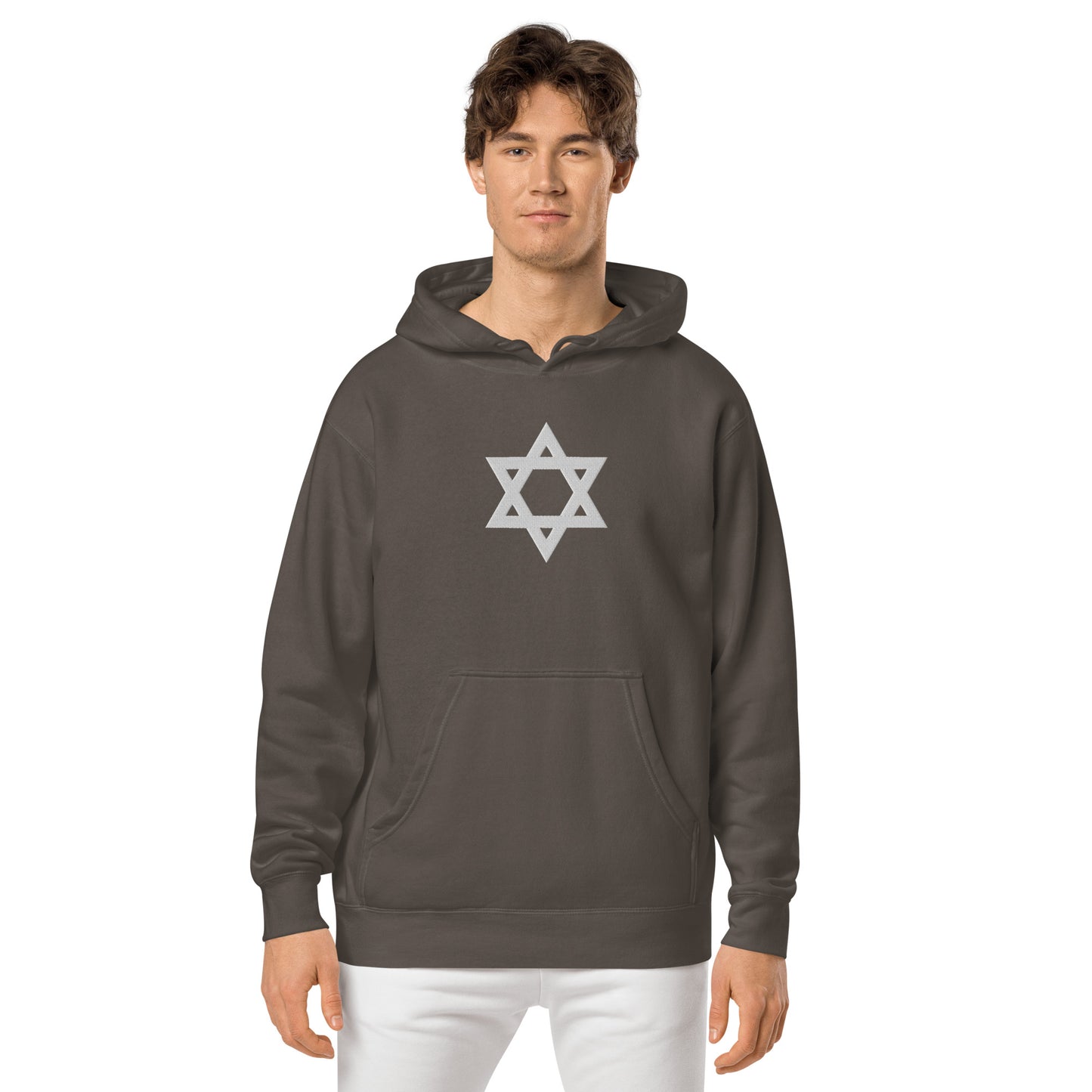 Magen David (Star of David) Embroidered Unisex pigment-dyed hoodie