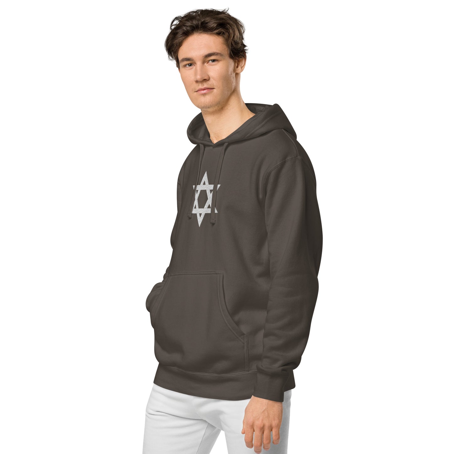 Magen David (Star of David) Embroidered Unisex pigment-dyed hoodie