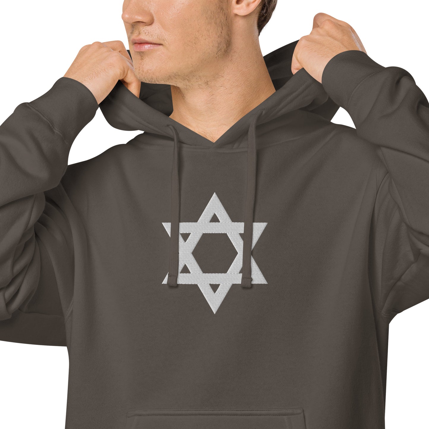 Magen David (Star of David) Embroidered Unisex pigment-dyed hoodie