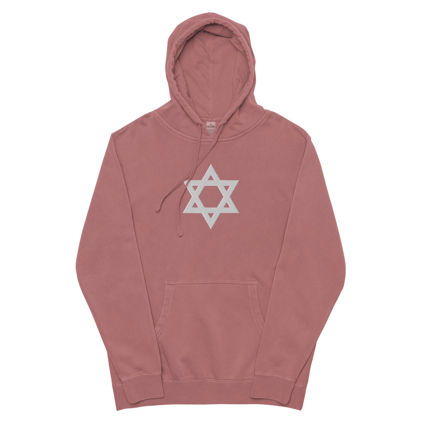 Magen David (Star of David) Embroidered Unisex pigment-dyed hoodie
