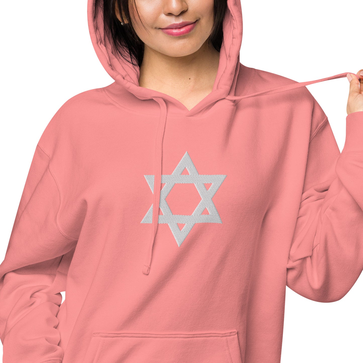 Magen David (Star of David) Embroidered Unisex pigment-dyed hoodie