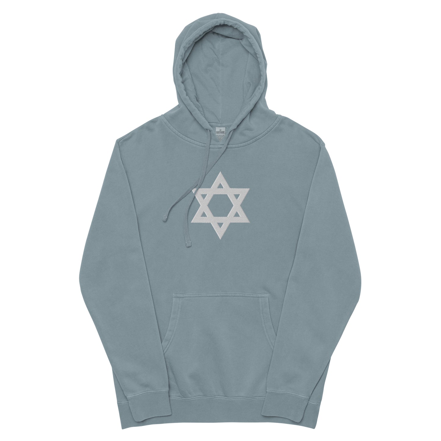Magen David (Star of David) Embroidered Unisex pigment-dyed hoodie