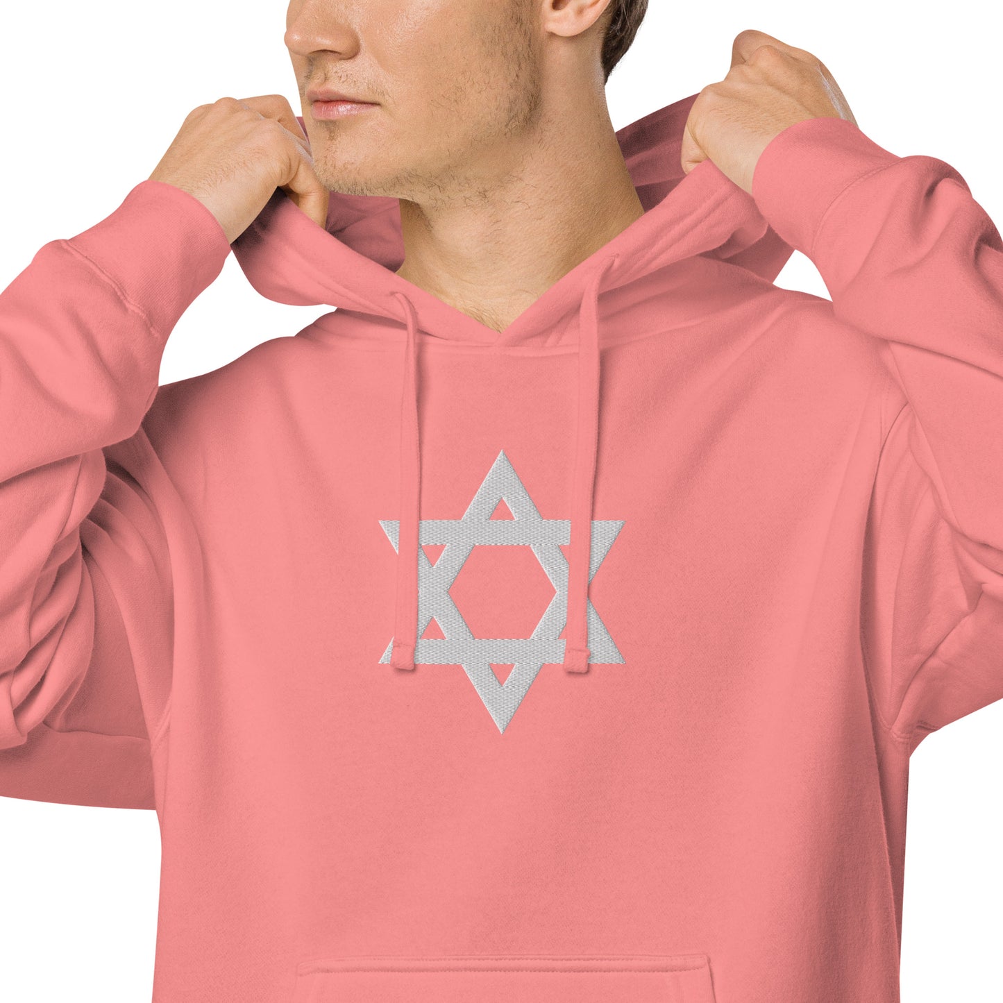 Magen David (Star of David) Embroidered Unisex pigment-dyed hoodie