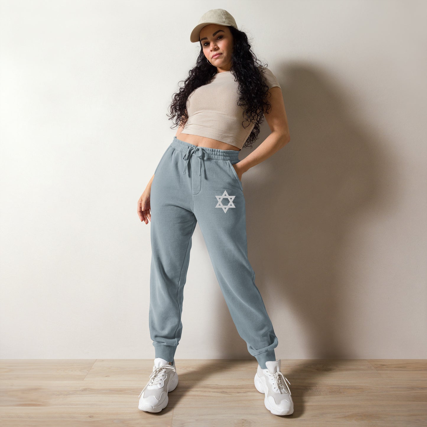 Magen David (Star of David) Embroidered Unisex pigment-dyed sweatpants